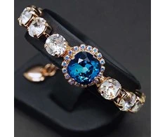 Diamond Sky Jewelry Apyrankė moterims DiamondSky „Glare III (Bermuda Mėlyna)“ su Swarovski kristalais