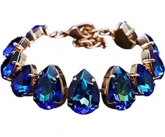 Diamond Sky Jewelry Apyrankė moterims DiamondSky „Crystal Drop II (Bermuda Mėlyna)“ su Swarovski kristalais