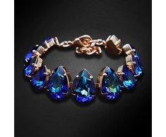 Diamond Sky Jewelry Apyrankė moterims DiamondSky „Crystal Drop II (Bermuda Mėlyna)“ su Swarovski kristalais