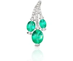 Diamond Sky Jewelry Auksinis pakabukas "Emerald Vine" iš raudono 585 prabos aukso