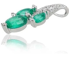 Diamond Sky Jewelry Auksinis pakabukas "Emerald Vine" iš raudono 585 prabos aukso