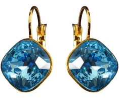 Diamond Sky Jewelry Auskarai „Akinantys blizgesys IV (Aquamarine Mėlyna) su Swarovskio kristalais