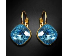 Diamond Sky Jewelry Auskarai „Akinantys blizgesys IV (Aquamarine Mėlyna) su Swarovskio kristalais