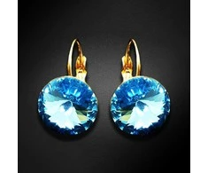 Diamond Sky Jewelry Auskarai „Klaris II“ (Aquamarine Mėlyna)" su Swarovskio kristalais