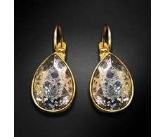 Diamond Sky Jewelry Auskarai „Kristalinis lašas (Rose Patina)“ su Swarovski kristalais