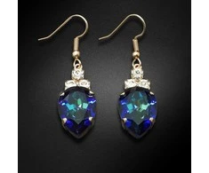 Diamond Sky Jewelry Auskarai moterims Diamond Sky „Leonora (Bermuda Mėlyna)“ su Swarovski kristalais