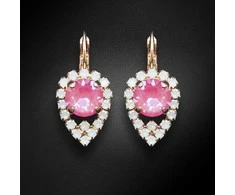 Diamond Sky Jewelry Auskarai moterims Diamond Sky „Diva (Lotus Rožinė DeLite)“ su Swarovski kristalais