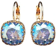 Diamond Sky Jewelry Auskarai moterims DiamondSky „Vintage V (Light Sapphire Shimmer)“ su Swarovski kristalais
