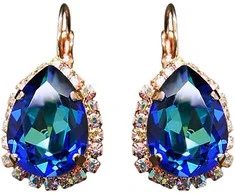 Diamond Sky Jewelry Auskarai moterims DiamondSky „Crystal Drop III (Bermuda Mėlyna)“ su Swarovski kristalais