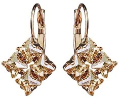 Diamond Sky Jewelry Auskarai moterims DiamondSky „Crystal Twister (Golden Shadow)“ su Swarovski kristalais