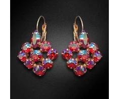 Diamond Sky Jewelry Auskarai moterims DiamondSky „Splendor (Light Siam Shimmer)“ su Swarovski kristalais
