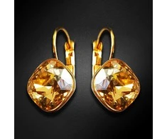 Diamond Sky Jewelry Auskarai moterims DiamondSky „Glare IV (Golden Shadow)“ su Swarovski kristalais