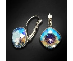 Diamond Sky Jewelry Auskarai moterims DiamondSky „Glare IV R (Light Sapphire Shimmer)“ su Swarovski kristalais