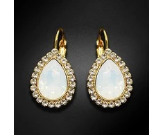 Diamond Sky Jewelry Auskarai moterims DiamondSky „Celestial Drop (Baltas Opal)“ su Swarovski kristalais