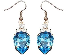 Diamond Sky Jewelry Auskarai moterims DiamondSky „Leonora (Aquamarine Mėlyna)“ su Swarovski kristalais
