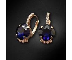 Diamond Sky Jewelry Auskarai moterims DiamondSky „Crete (Dark Indigo)“ su Preciosa kristalais