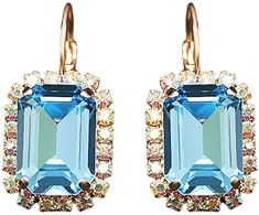 Diamond Sky Jewelry Auskarai moterims DiamondSky „Lourdes II (Aquamarine Mėlyna)“ su Swarovski kristalais