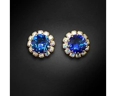 Diamond Sky Jewelry Auskarai moterims DiamondSky „Glory III (Bermuda Mėlyna)“ su Swarovski kristalais