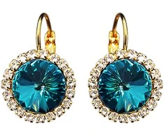 Diamond Sky Jewelry Auskarai moterims DiamondSky „Clarice (Bermuda Mėlyna)“ su Swarovski kristalais