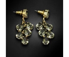 Diamond Sky Jewelry Auskarai moterims DiamondSky „Amber II (Juodas Diamond)“ su Preciosa kristalais