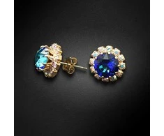 Diamond Sky Jewelry Auskarai moterims DiamondSky „Glory III (Bermuda Mėlyna)“ su Swarovski kristalais