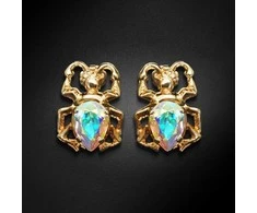 Diamond Sky Jewelry Auskarai moterims DiamondSky „Skarabeus (Aurore Boreale)“ su Preciosa kristalais
