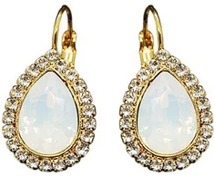 Diamond Sky Jewelry Auskarai moterims DiamondSky „Celestial Drop (Baltas Opal)“ su Swarovski kristalais