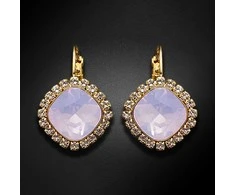 Diamond Sky Jewelry Auskarai moterims DiamondSky „Glare III (Rose Vanduo Opal)“ su Swarovski kristalais