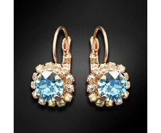 Diamond Sky Jewelry Auskarai moterims DiamondSky „Glory II (Aquamarine Mėlyna)“ su Swarovski kristalais