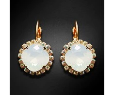 Diamond Sky Jewelry Auskarai moterims DiamondSky „Glare III (Baltas Opal)“ su Swarovski kristalais