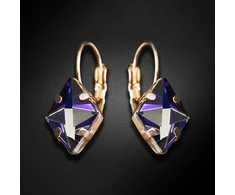 Diamond Sky Jewelry Auskarai moterims DiamondSky „Crystal Rhombus III (Bermuda Mėlyna)“ su Swarovski kristalais