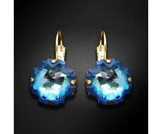 Diamond Sky Jewelry Auskarai moterims DiamondSky „Gorgon (Bermuda Mėlyna)“ su Swarovski kristalais
