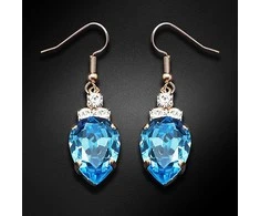 Diamond Sky Jewelry Auskarai moterims DiamondSky „Leonora (Aquamarine Mėlyna)“ su Swarovski kristalais