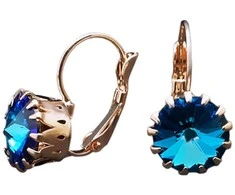 Diamond Sky Jewelry Auskarai moterims DiamondSky „Vintage VI (Bermuda Mėlyna)“ su Swarovski kristalais