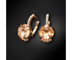 Diamond Sky Jewelry Auskarai moterims DiamondSky „Crete (Light Peach)“ su Preciosa kristalais