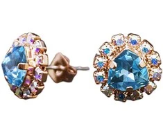 Diamond Sky Jewelry Auskarai moterims DiamondSky „Bermuda Triangle IV (Aquamarine Mėlyna)“ su Swarovski kristalais