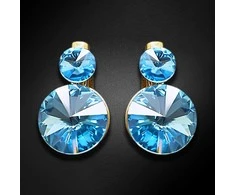 Diamond Sky Jewelry Auskarai moterims DiamondSky „Clarice IV (Aquamarine Mėlyna)“ su Swarovski kristalais