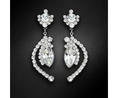 Diamond Sky Jewelry Auskarai moterims DiamondSky „J'Adore V“ su Swarovski kristalais