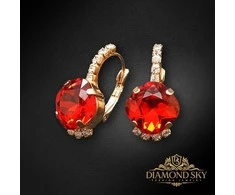 Diamond Sky Jewelry Auskarai moterims DiamondSky „Crete (Light Siam)“ su Preciosa kristalais