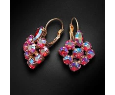 Diamond Sky Jewelry Auskarai moterims DiamondSky „Splendor (Light Siam Shimmer)“ su Swarovski kristalais
