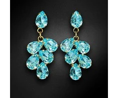 Diamond Sky Jewelry Auskarai moterims DiamondSky „Amber II (Aqua Bohemica)“ su Preciosa kristalais