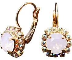 Diamond Sky Jewelry Auskarai moterims DiamondSky „Glory II (Rose Vanduo Opal)“ su Swarovski kristalais
