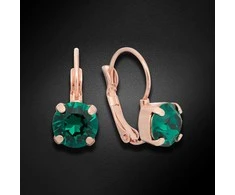 Diamond Sky Jewelry Auskarai moterims DiamondSky „Glory II (Emerald)“ su Swarovski kristalais