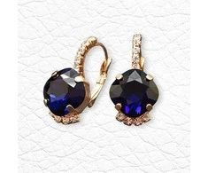 Diamond Sky Jewelry Auskarai moterims DiamondSky „Crete (Dark Indigo)“ su Preciosa kristalais