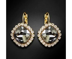 Diamond Sky Jewelry Auskarai moterims DiamondSky „Glare III (Sidabrinis Shadow)“ su Swarovski kristalais