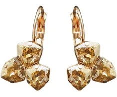 Diamond Sky Jewelry Auskarai moterims DiamondSky „Bermuda Triangle III (Golden Shadow)“ su Swarovski kristalais