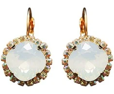 Diamond Sky Jewelry Auskarai moterims DiamondSky „Glare III (Baltas Opal)“ su Swarovski kristalais