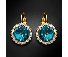 Diamond Sky Jewelry Auskarai moterims DiamondSky „Clarice (Bermuda Mėlyna)“ su Swarovski kristalais