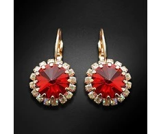 Diamond Sky Jewelry Auskarai moterims DiamondSky „Clarice IX (Scarlet)“ su Swarovski kristalais