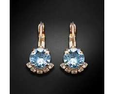 Diamond Sky Jewelry Auskarai moterims DiamondSky „Glory III (Aquamarine Mėlyna)“ su Swarovski kristalais